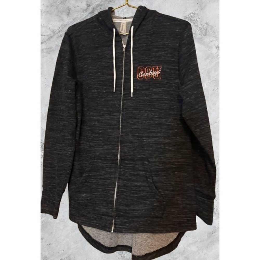 Ouray Sportswear OSU Cowboys Women Medium Charcoal Grey Zip Up‎ Hoodie 82147